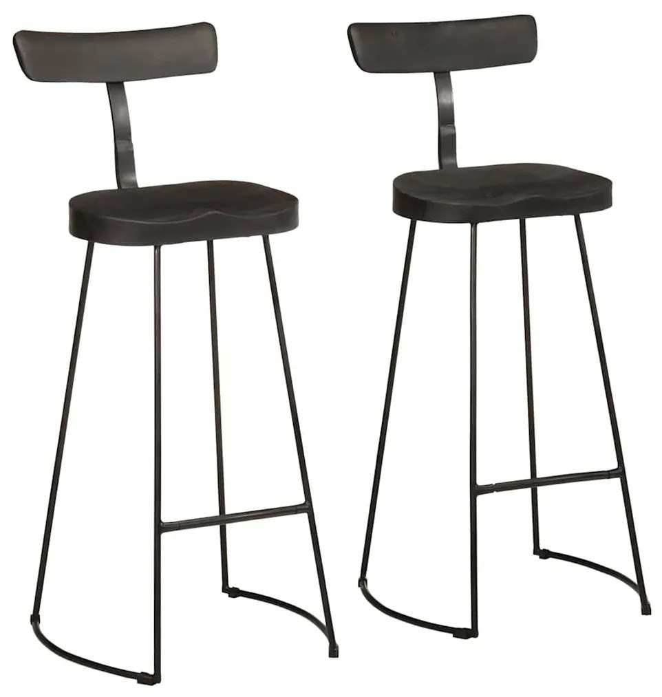 Bancos de bar 2 pcs 49x43x103 cm madeira de mangueira maciça
