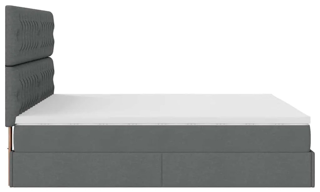 Estrutura de cama otomana com colchão 180x200cm cinzento escuro