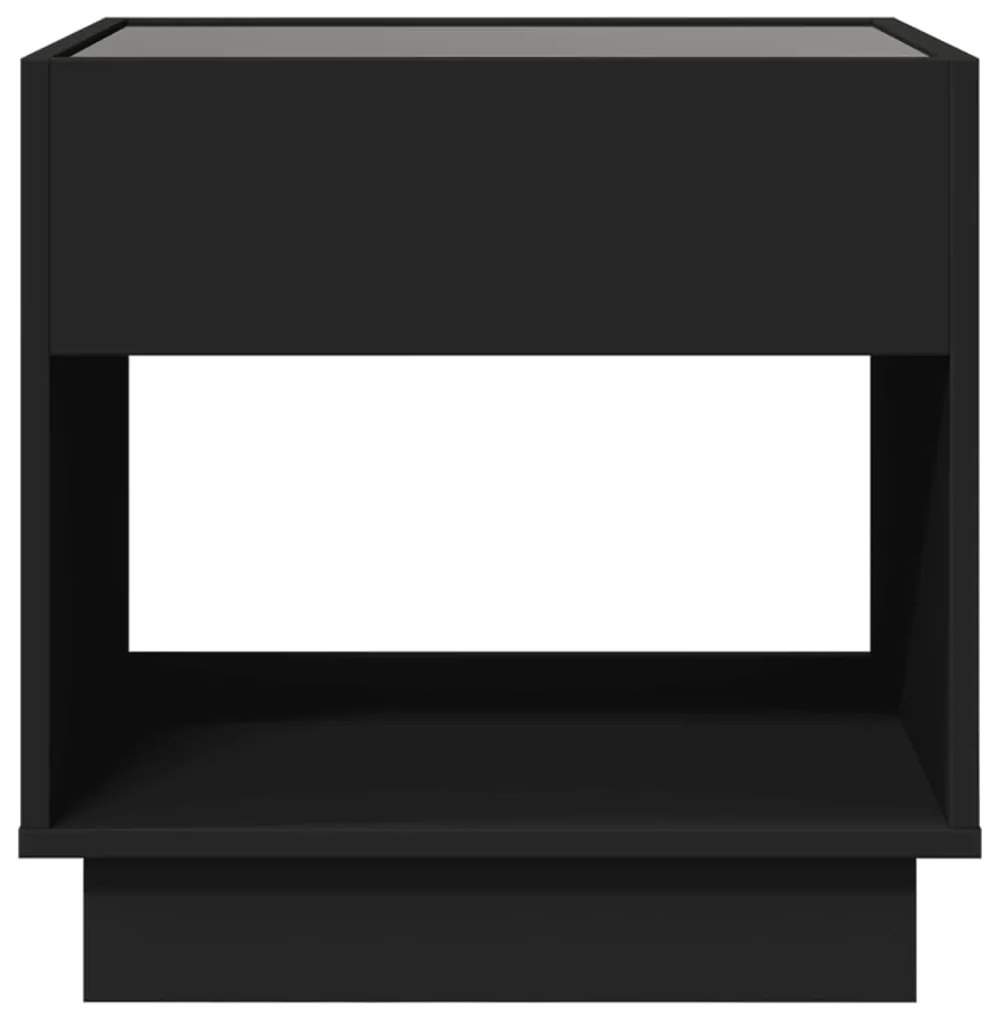 Mesa de cabeceira com luzes LED Infinity 50x50x50 cm preto
