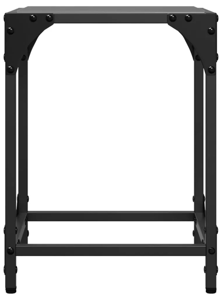 Mesas de centro c/ topo em vidro preto 2 pcs 30x30x40 cm aço