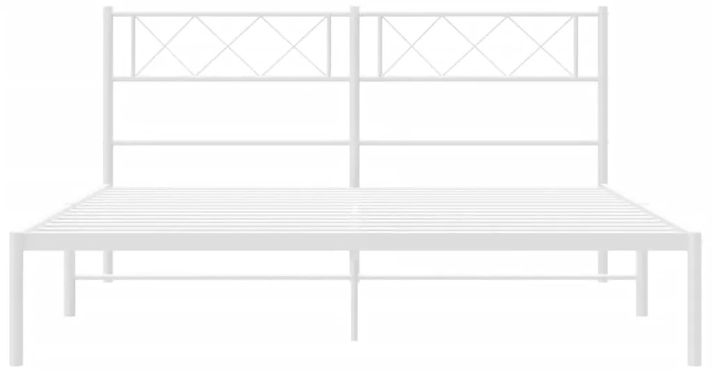 Estrutura de cama com cabeceira 120x190 cm metal branco