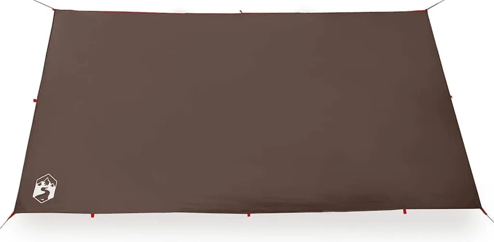 Lona de campismo 366x306 cm impermeável castanho
