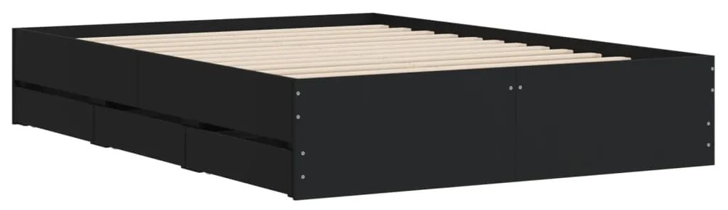 Estrutura cama c/ gavetas 120x190 cm derivados de madeira preto