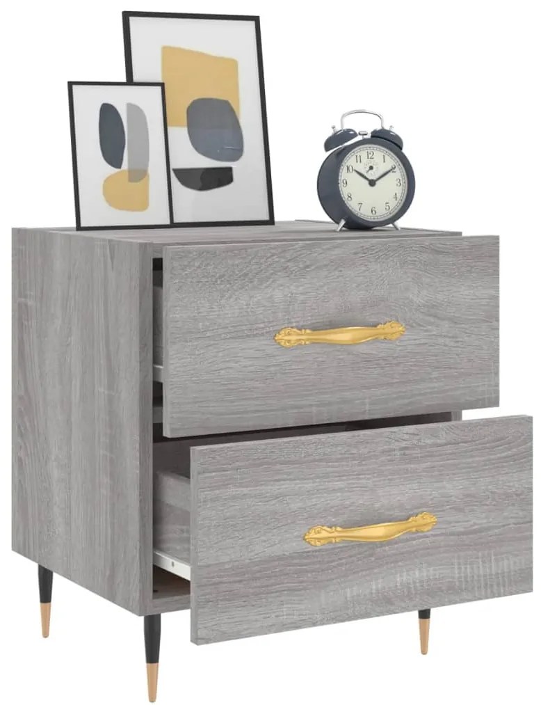 Mesa cabeceira 40x35x47,5 cm derivados madeira sonoma cinza