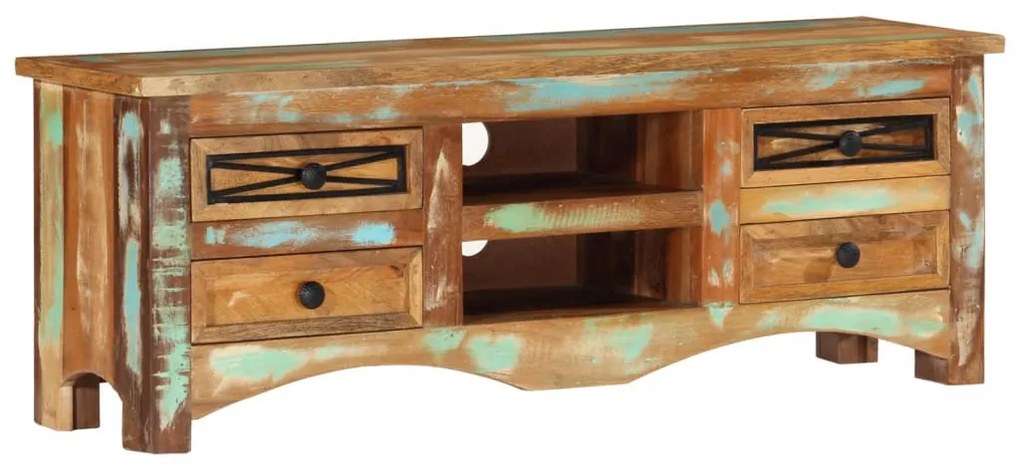 vidaXL Móvel de TV 110x30x40 cm madeira recuperada maciça