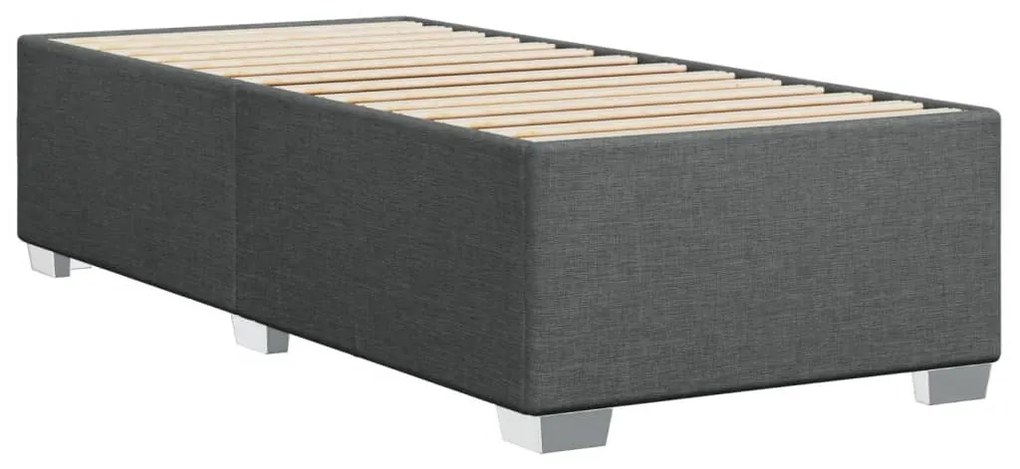 Estrutura de cama 100x200 cm tecido cinzento-escuro