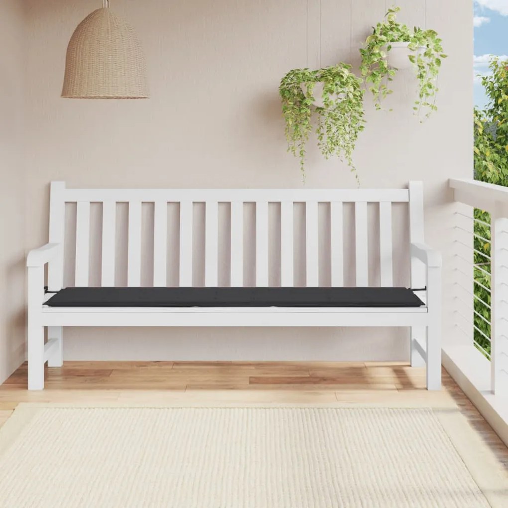 vidaXL Almofadão p/ banco de jardim 200x50x4 cm tecido preto