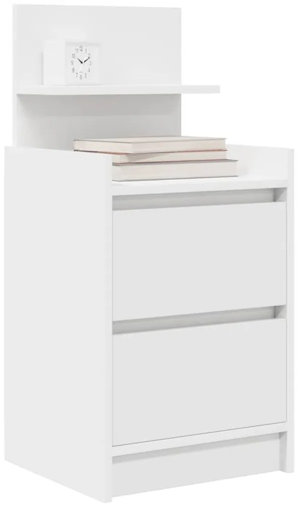Mesa de cabeceira com 2 gavetas 38x34x80 cm branco