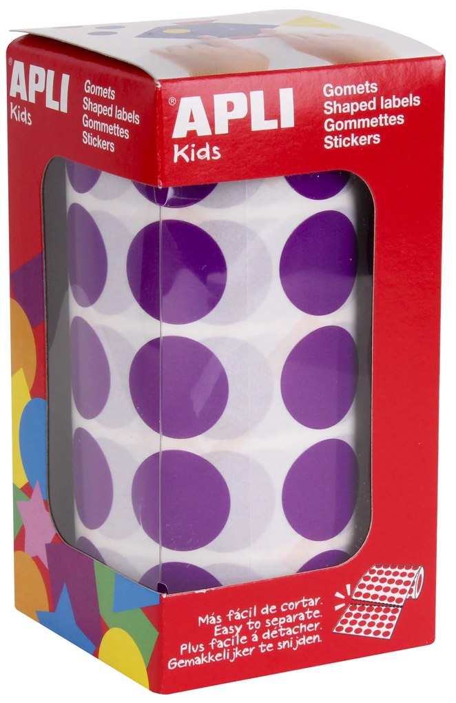 Rolo Autocolantes Redondo Roxo 20MM