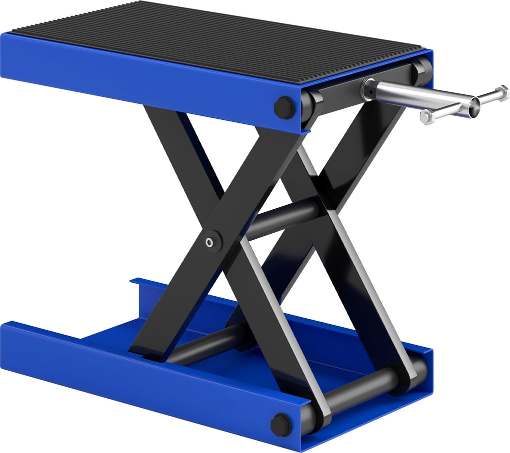 DURHAND Cavalete Elevador Dobrável e Antiderrapante em Aço e Borracha, 41.5x23.5x10-37 cm, Azul e Preto | Aosom Portugal