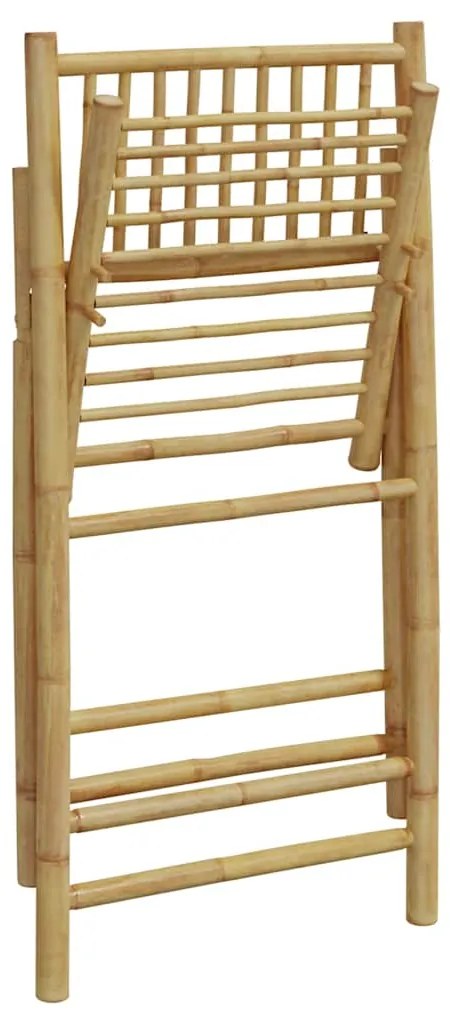 4 pcs cadeiras bistrô dobráveis c/ almofadões branco nata bambu