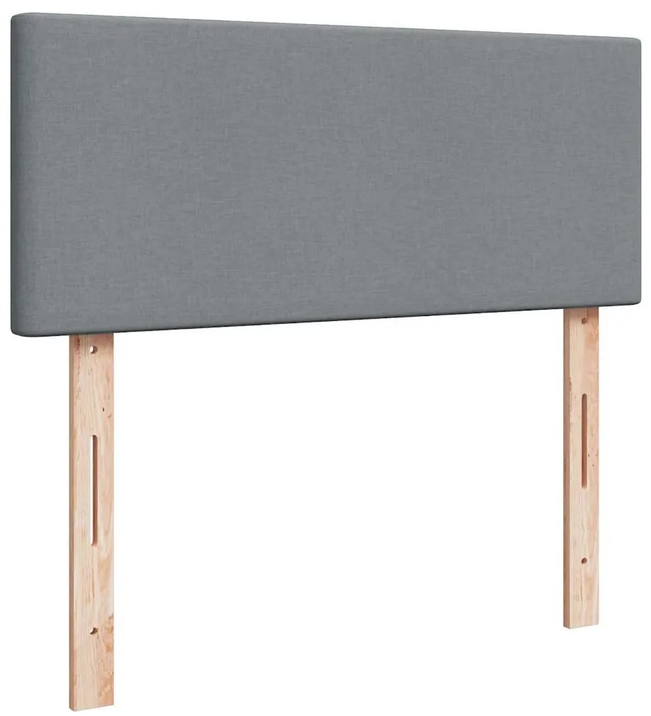 Cama boxspring com colchão 120x190 cm tecido cinzento-claro