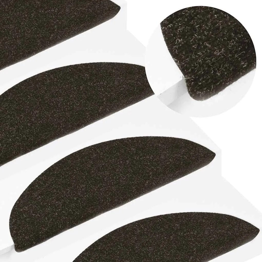 Tapetes de escada adesivos 30 pcs 56x17x3 cm antracite