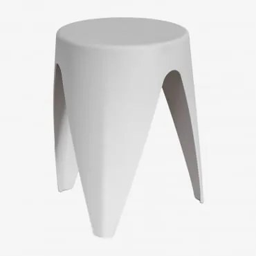 Mesa Auxiliar Para Jardim Redonda Ø40 Cm Em Polipropileno Siurana Cinza Claro - Sklum