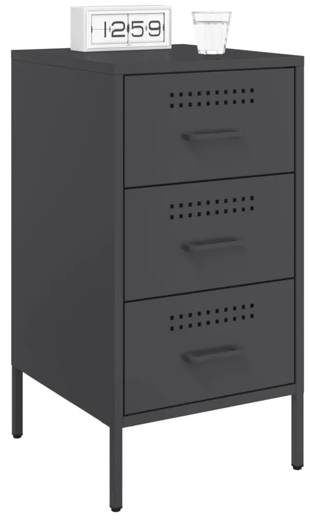 Mesa de cabeceira 36x39x68 cm aço preto