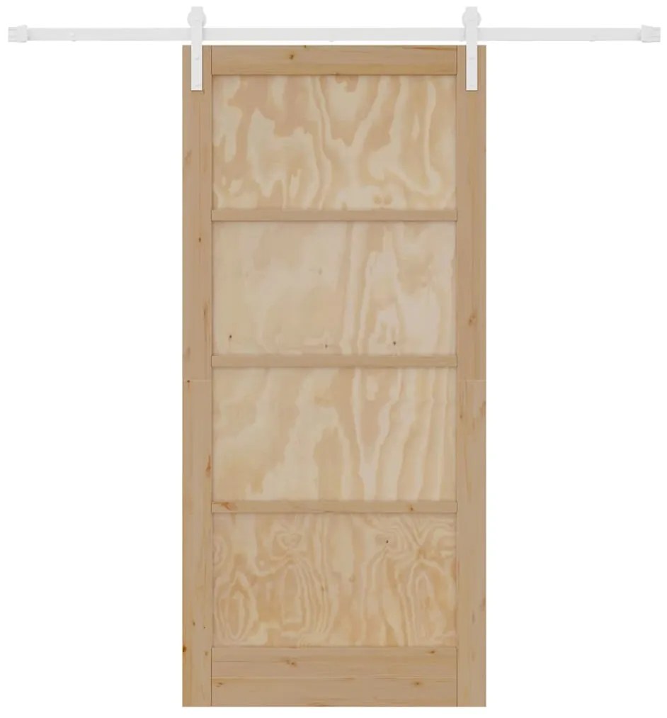 Porta Deslizante vidaXL com Conjunto de Ferragens 93x202 cm Madeira Ma