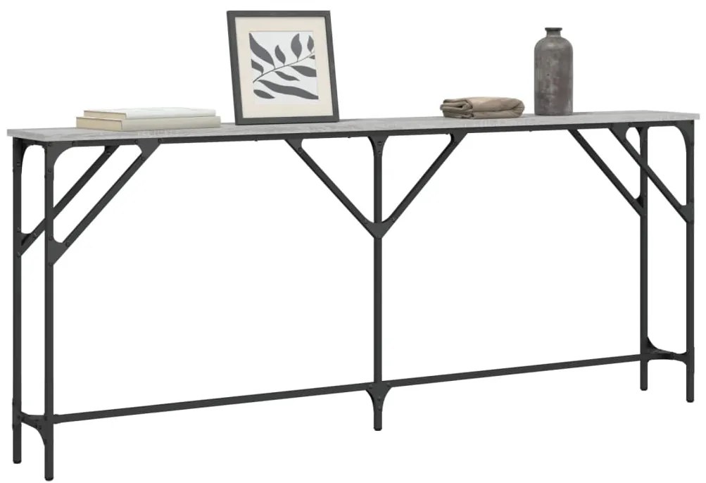 Mesa consola 180x23x75 cm derivados de madeira cinzento sonoma