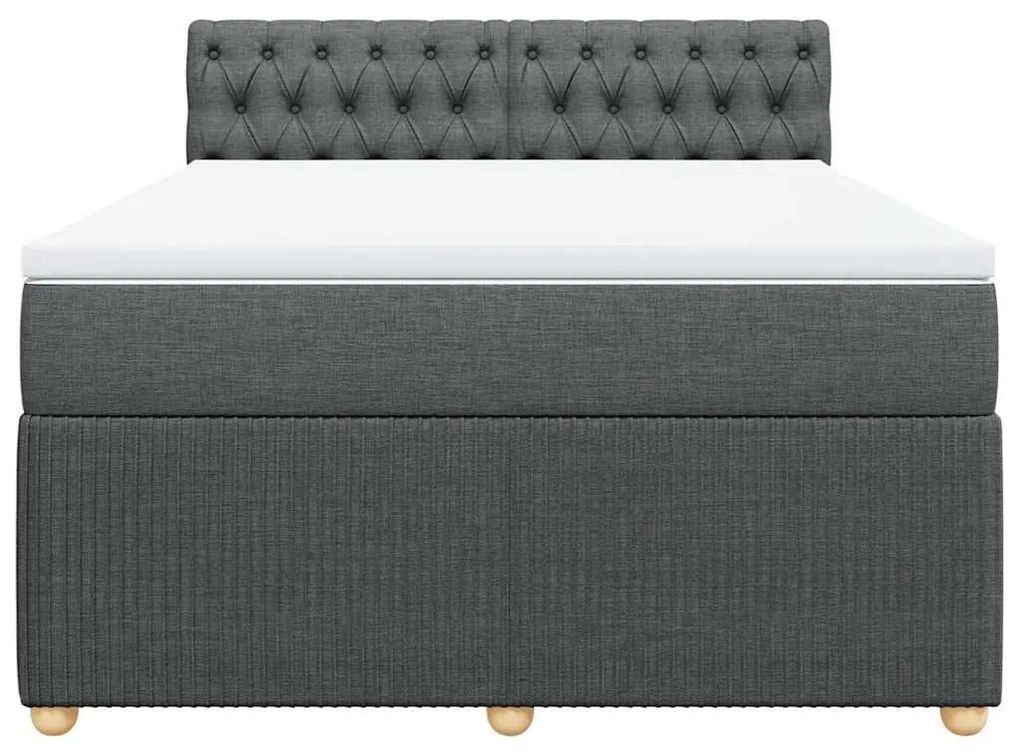 Cama com molas/colchão 140x200 cm tecido cinzento-escuro