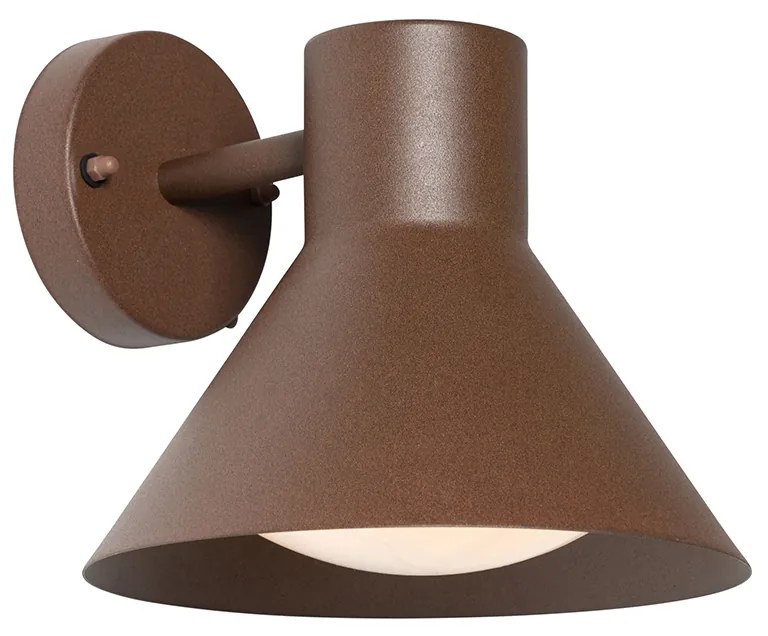 Candeeiro de parede industrial exterior cone marrom enferrujado IP44 - Natas Industrial