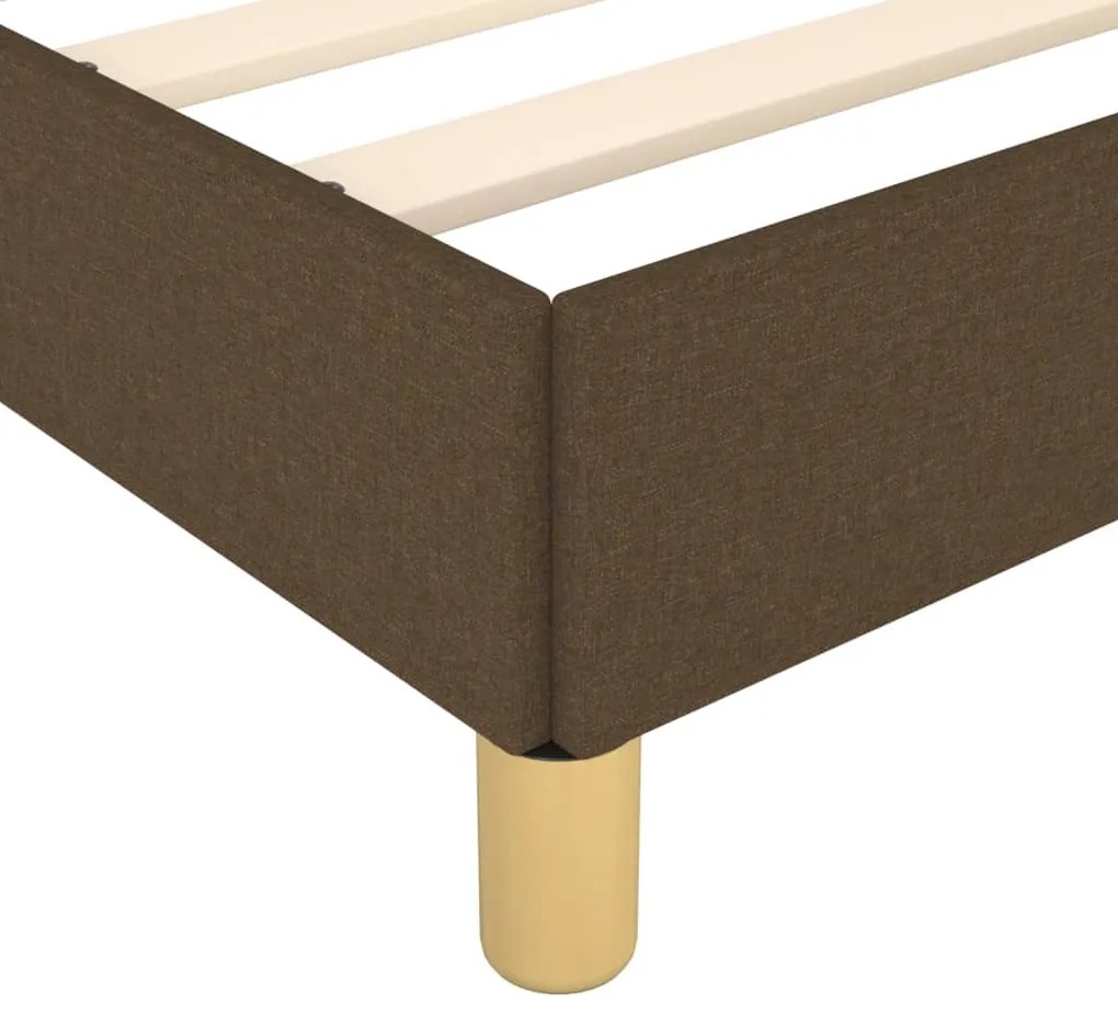 Estrutura de cama sem colchão 90x200 cm tecido castanho-escuro