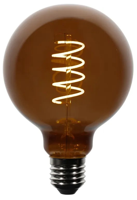 Conjunto de 5 lâmpadas LED E27 reguláveis G95 castanho 4W 120 lm 1800K