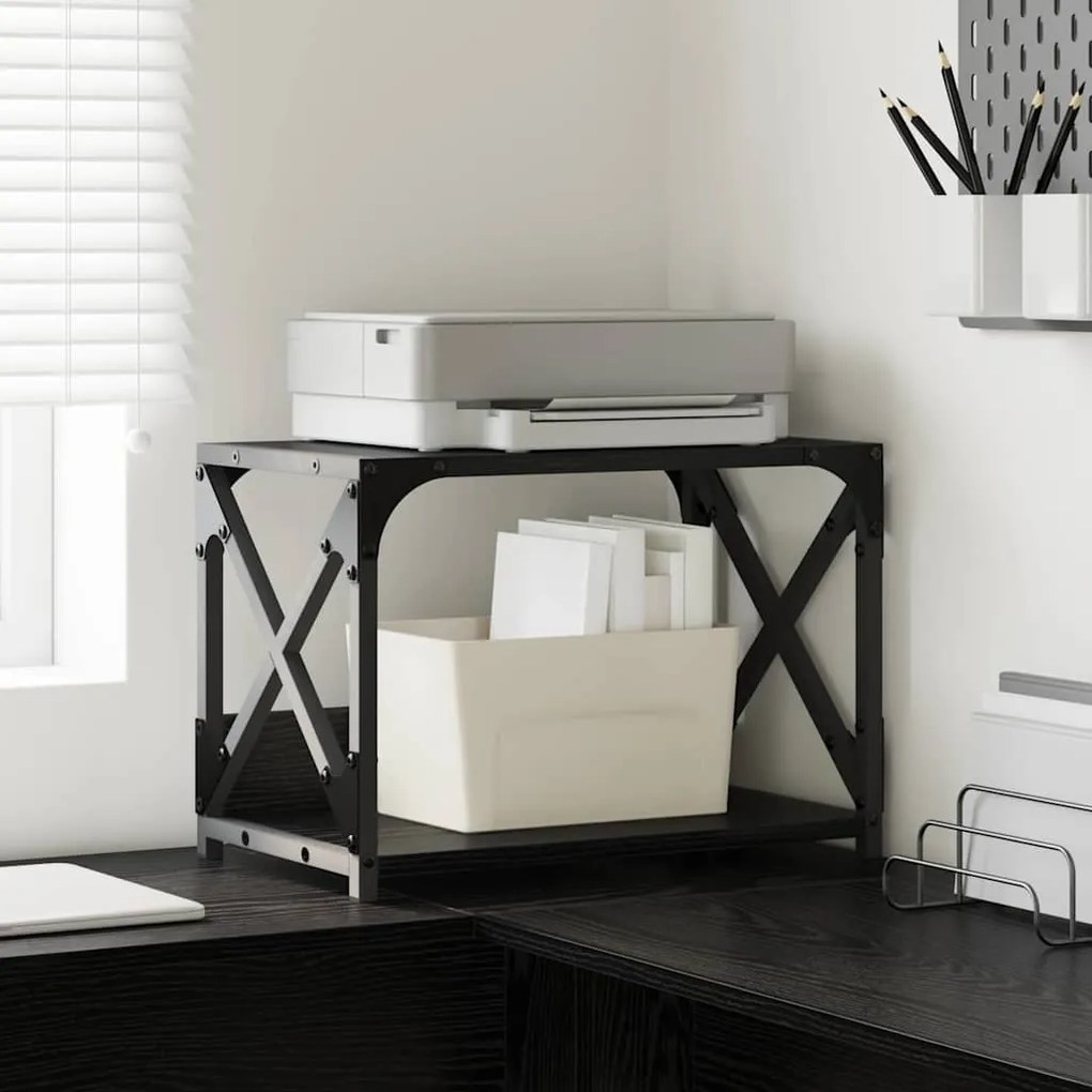 vidaXL Suporte para Impressora Carvalho Preto 44 x 26 x 31.5 cm