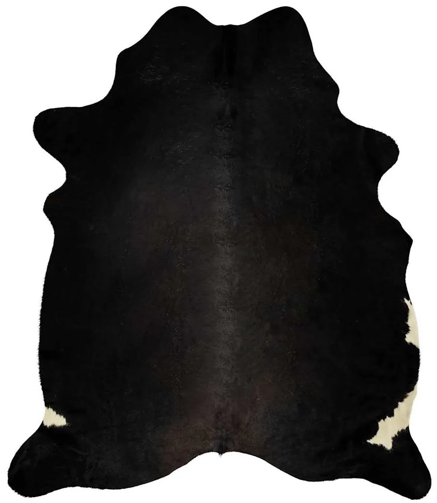 Tapete em couro de vaca genuíno 180x220 cm preto