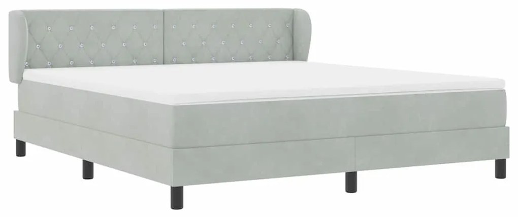 Cama Box Spring com Colchão vidaXL Cinza Claro 180x200 cm Veludo