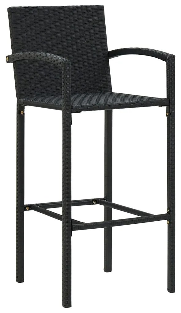 Bancos de bar 4 pcs vime PE preto