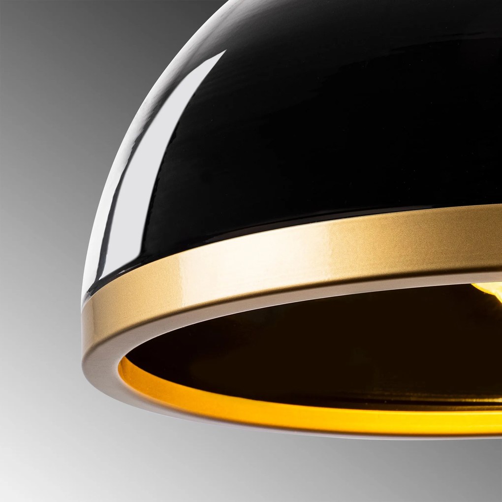 Chandelier Fenerci – Preto e Dourado – 40 x 40 x 30 cm