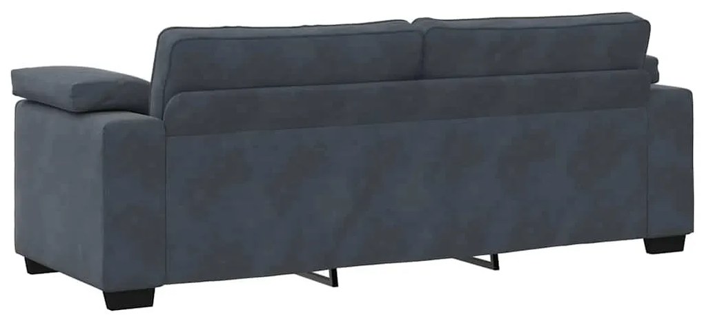 Sofá de 3 lugares 178 cm veludo cinza-escuro
