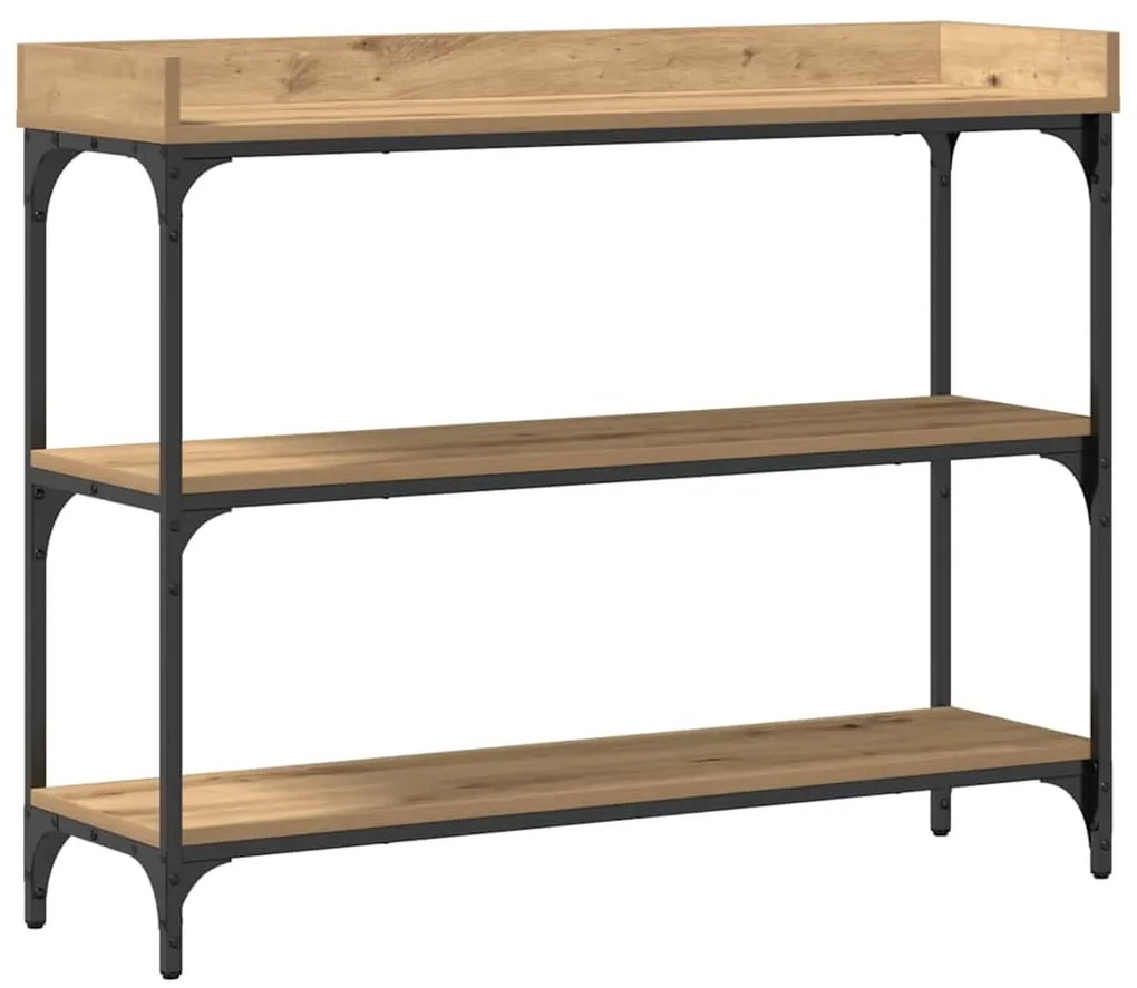 Mesa de Console vidaXL Carvalho Artisan 100x30x80 cm Madeira Engineere