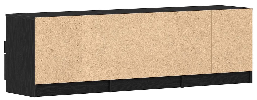 Estante para TV Carvalho Preto 150x33,5x45 cm Madeira Revestida
