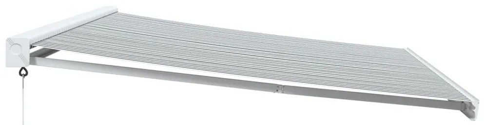 Toldo retrátil 5x3 m tecido e alumínio antracite e branco
