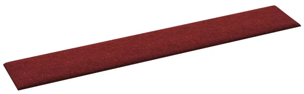 Painel de parede 12 pcs 90x15 cm tecido 1,62 m² vermelho tinto