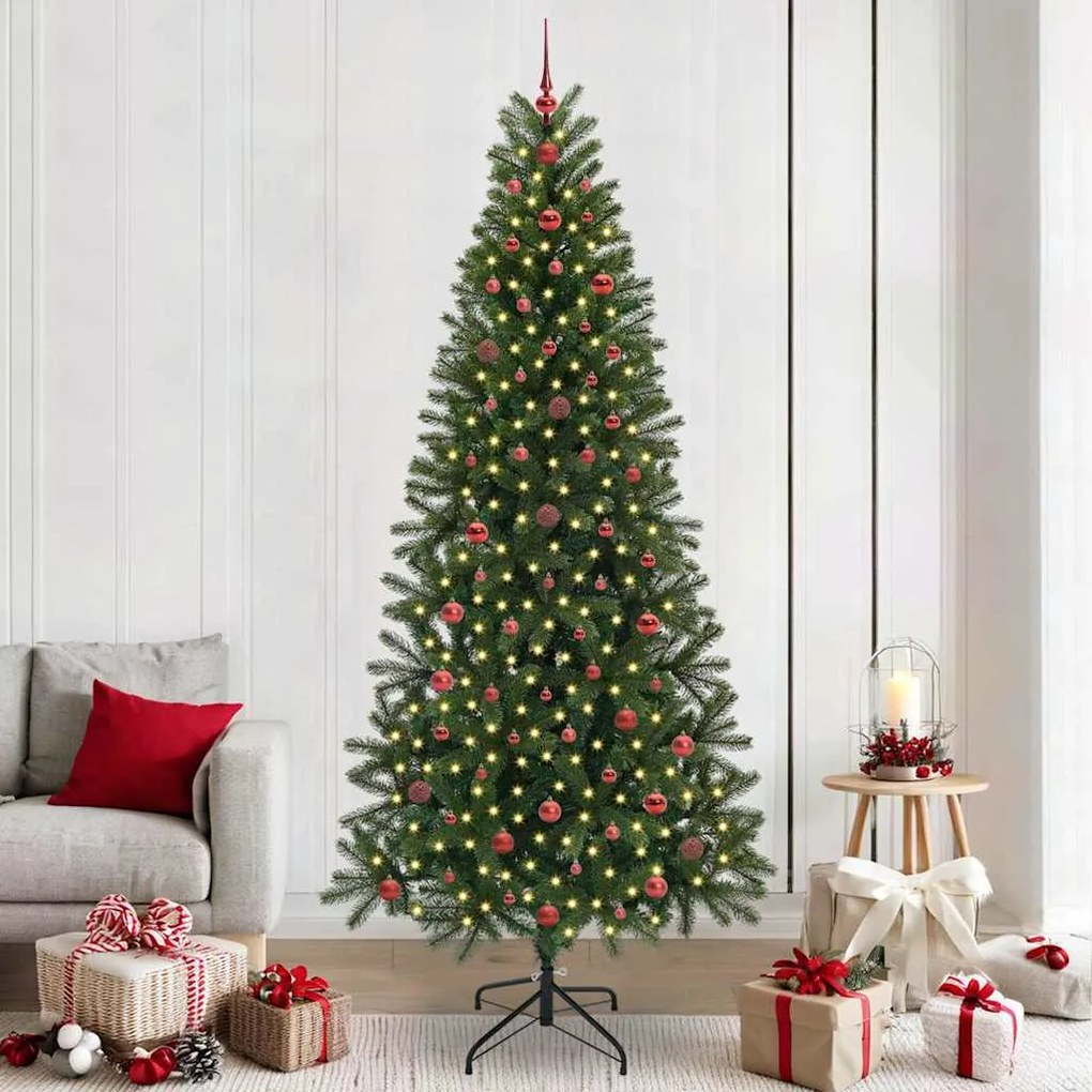 vidaXL Árvore de Natal Artificial com 300 LEDs Verde 240 cm PE e PVC