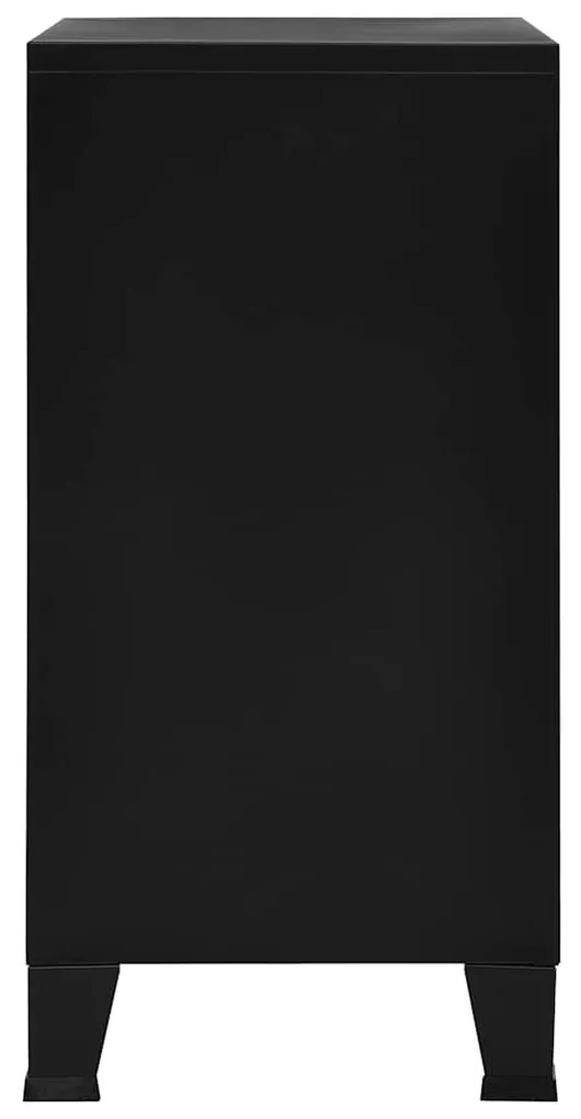 Aparador de arrumação industrial 75x40x80 cm aço preto