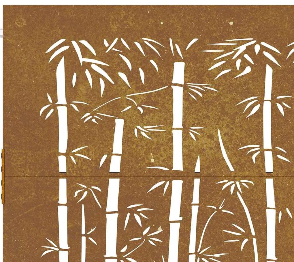 Portão de jardim 105x80 cm aço corten design bambu