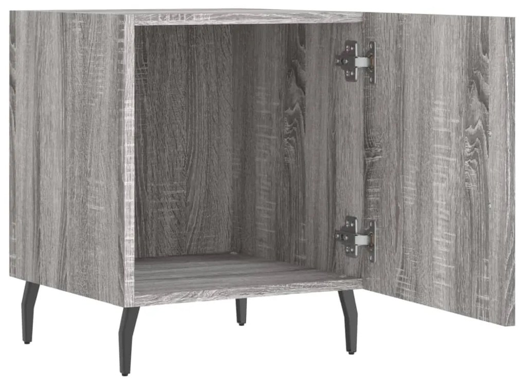 Mesa cabeceira 40x40x50 cm derivados de madeira cinzento sonoma
