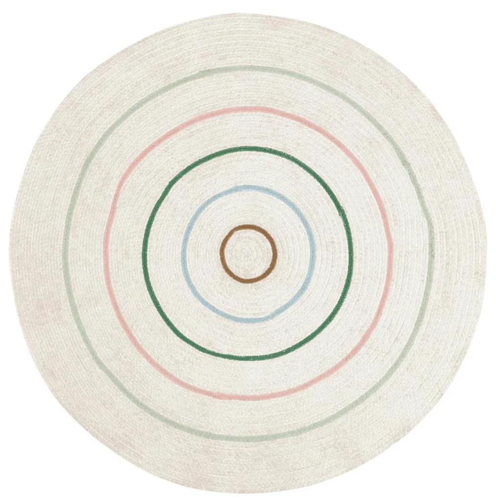 Kave Home - Tapete redondo Daiana de algodão bege e multicolor Ø 120 cm