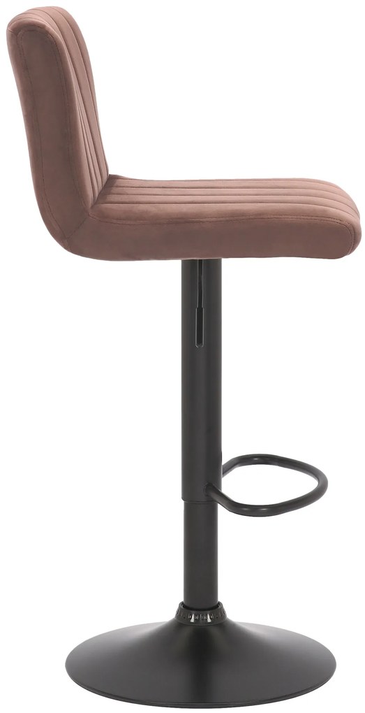 Conjunto de 2 bancos de bar Jamie com revestimento em veludo 87-107 x 41 x 49 cm Castanho