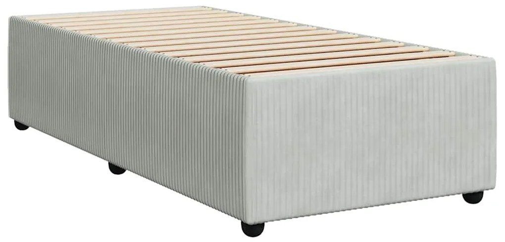 Estrutura de cama sem colchão 90x200 cm veludo cinzento-claro