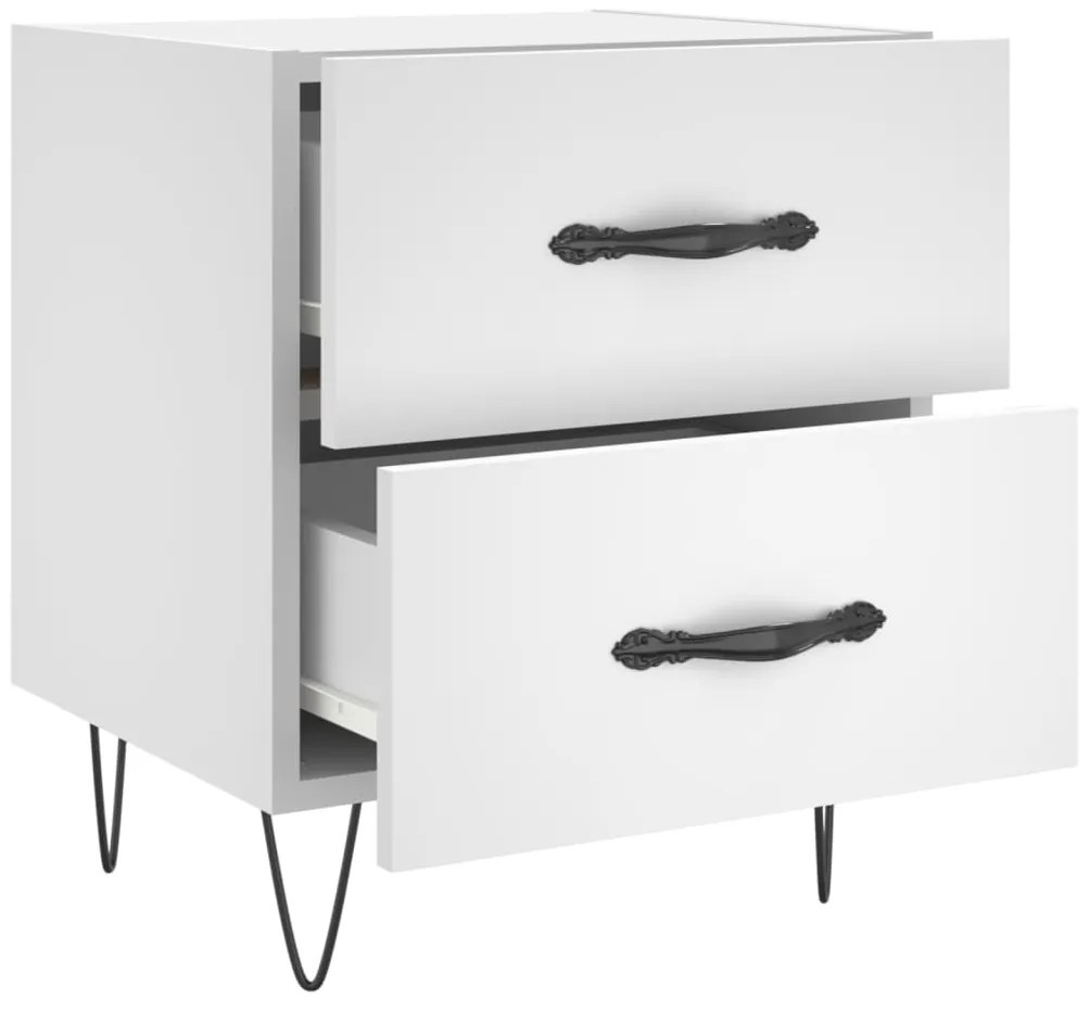 Mesas de cabeceira 2 pcs 40x35x47,5 cm deriv. de madeira branco