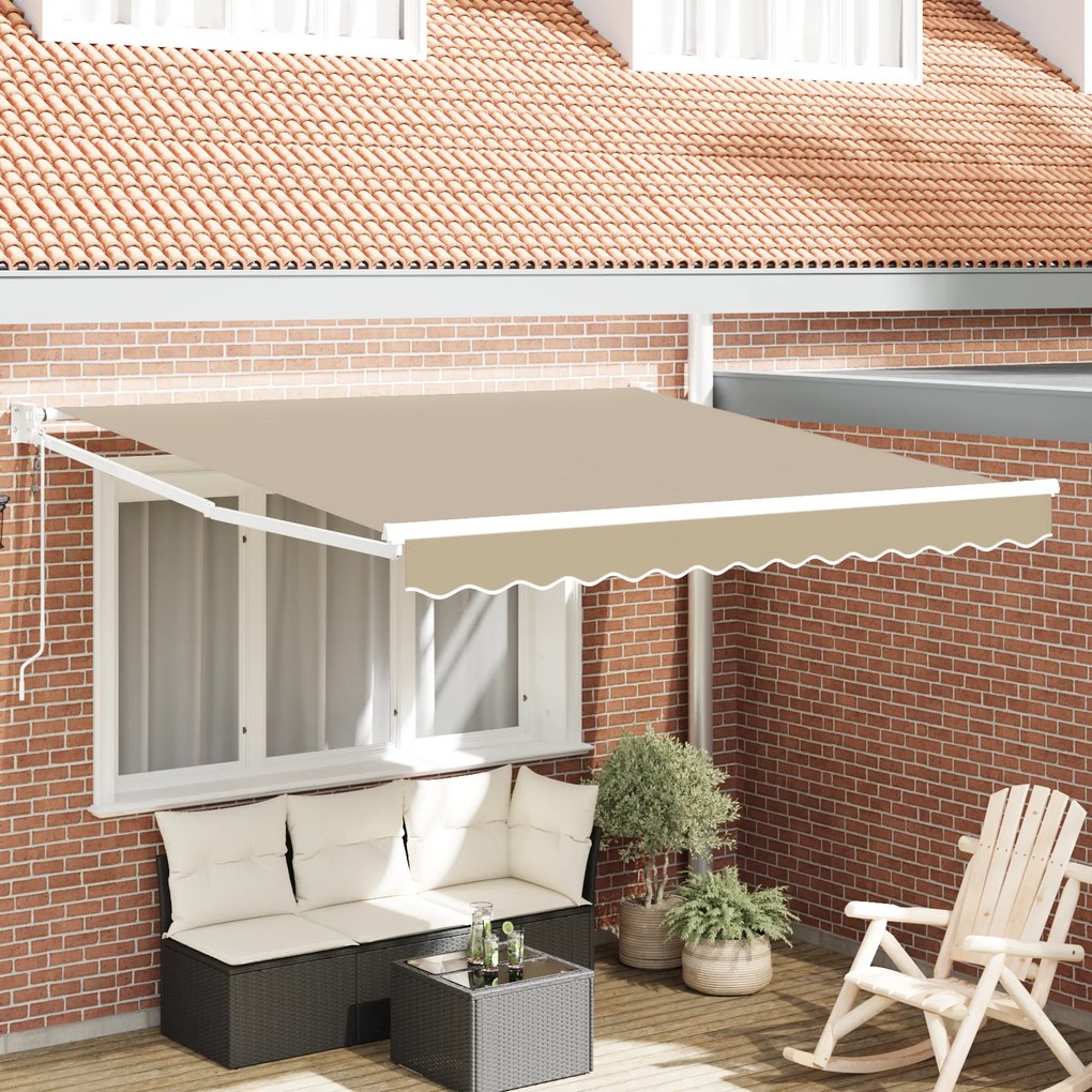 Toldo Retrátil Automático vidaXL Bege 300x250 cm