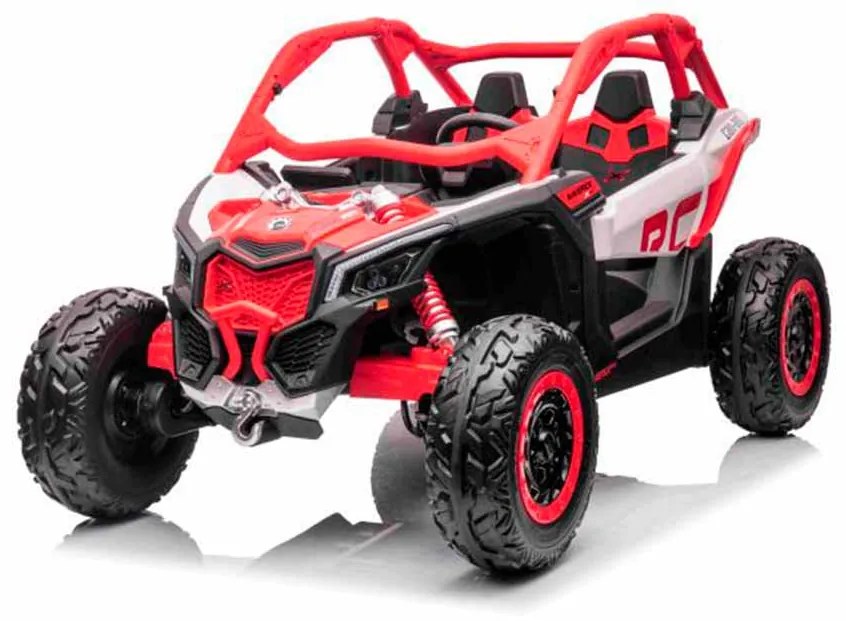Carro elétrico para crianças 4x4 Can-am Maverick, 2 Lugares, suspensão dianteira e traseira, controle remoto de 2,4 Ghz, bateria portátil, 4 motores d