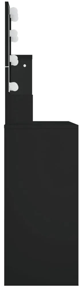 Toucador com luzes LED 86,5x35x136 cm preto