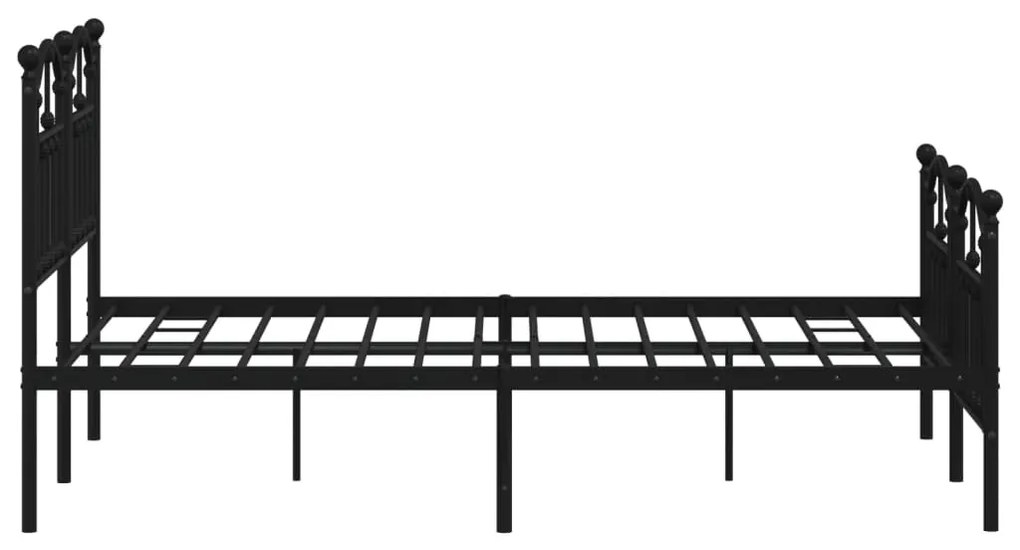Estrutura de cama com cabeceira e pés 120x190 cm metal preto