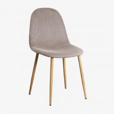 Cadeira De Jantar Em Veludo Glamm Castanho Moka & Madeira Natural - Sklum
