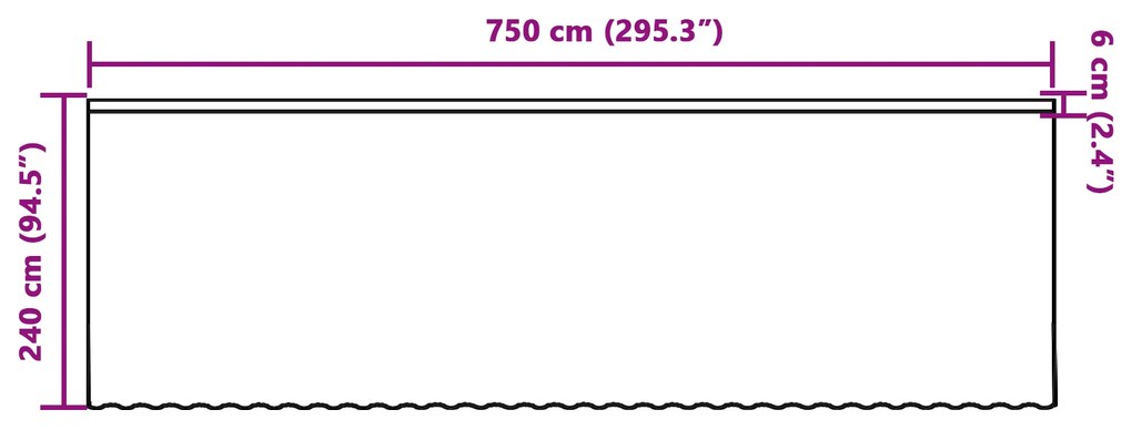 Cortina de Renda com cortinas Branco 750 x 240 cm Poliéster