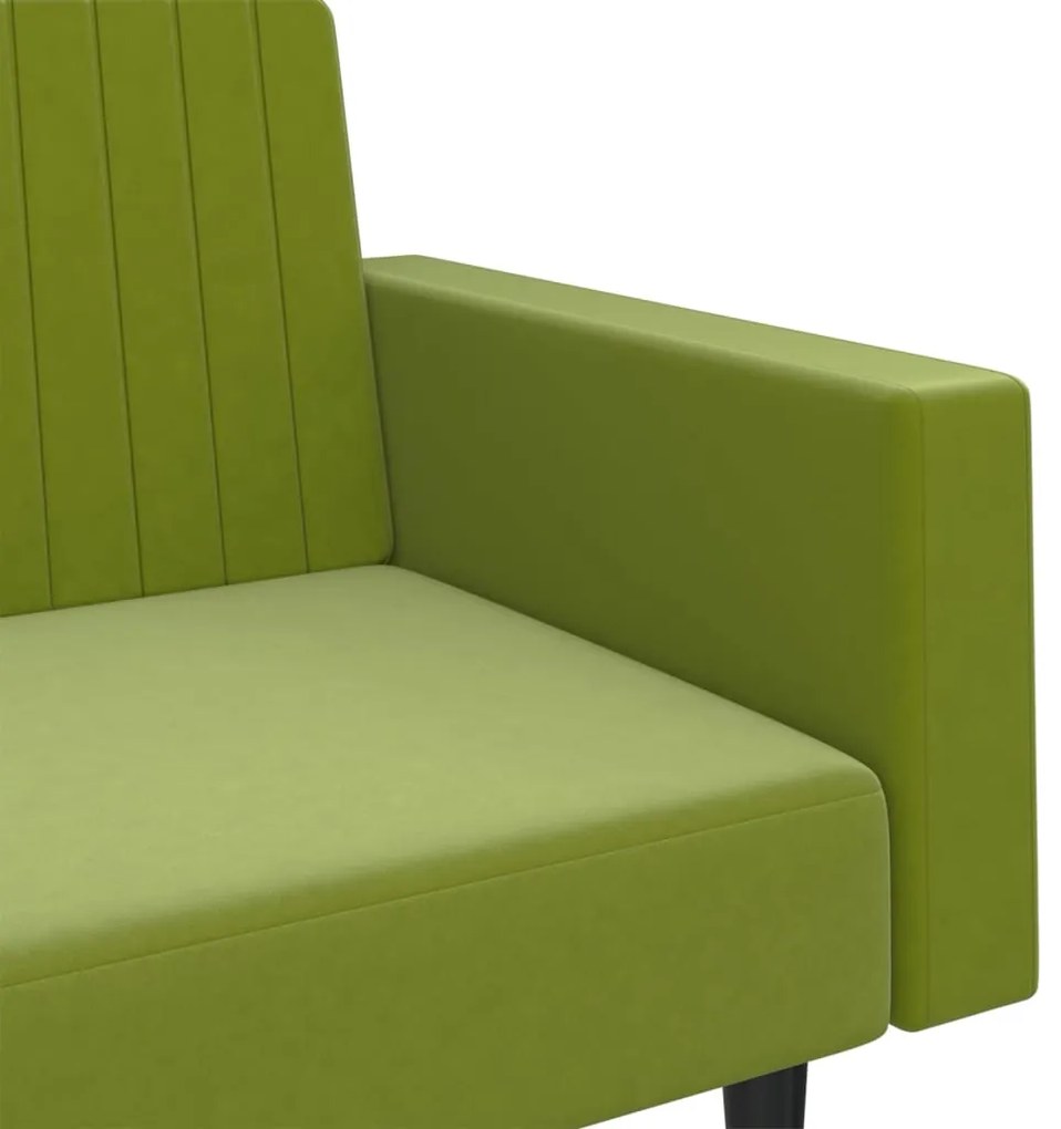 Sofá-cama de 2 lugares veludo verde-claro